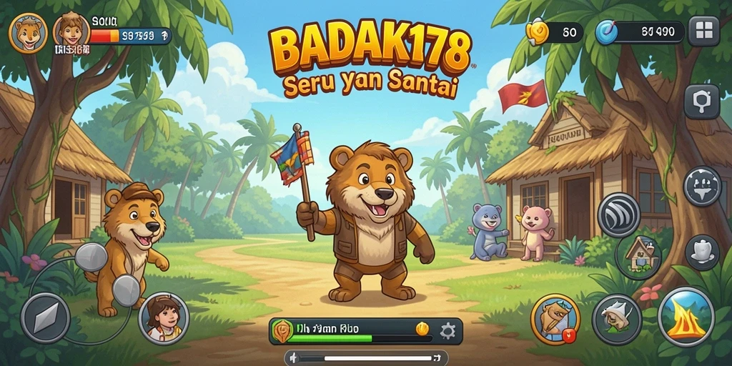 Tampilan gameplay seru di BADAK178, penuh warna dan tantangan.