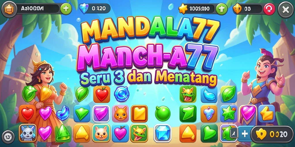 Tangkapan layar gameplay MANDALA77 dengan aksi mencocokkan yang seru.