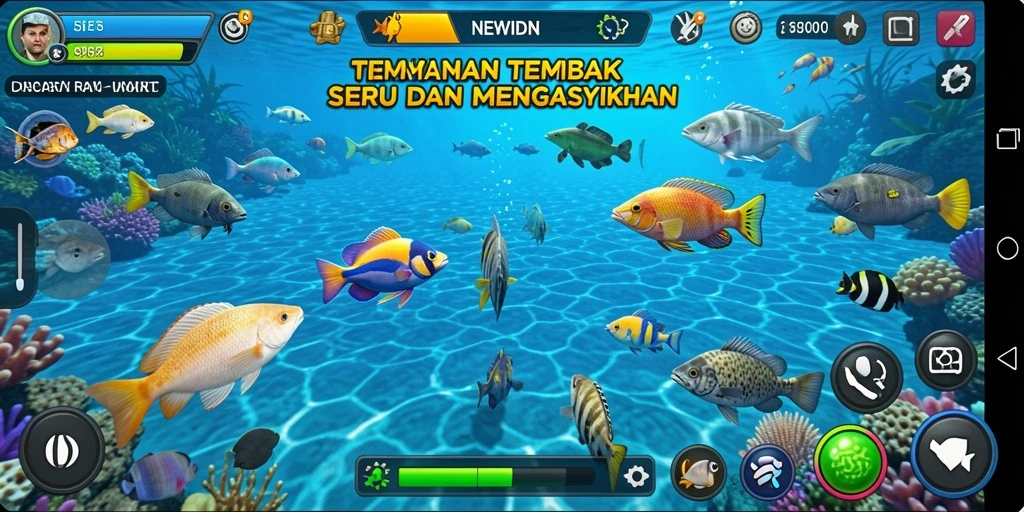 Tampilan gameplay seru Tembak Ikan di NEWIDN.