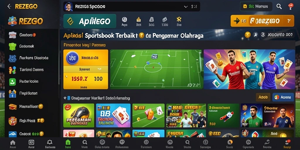 Tampilan menarik dari gameplay taruhan olahraga di REZEGO.