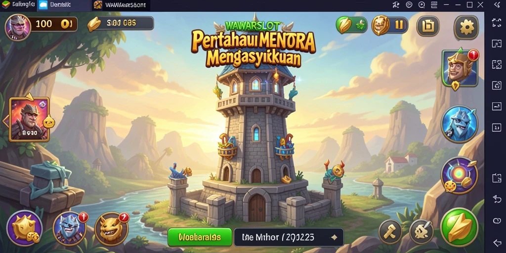 Tampilan gameplay WAWARSLOT dengan strategi menara yang mendebarkan.