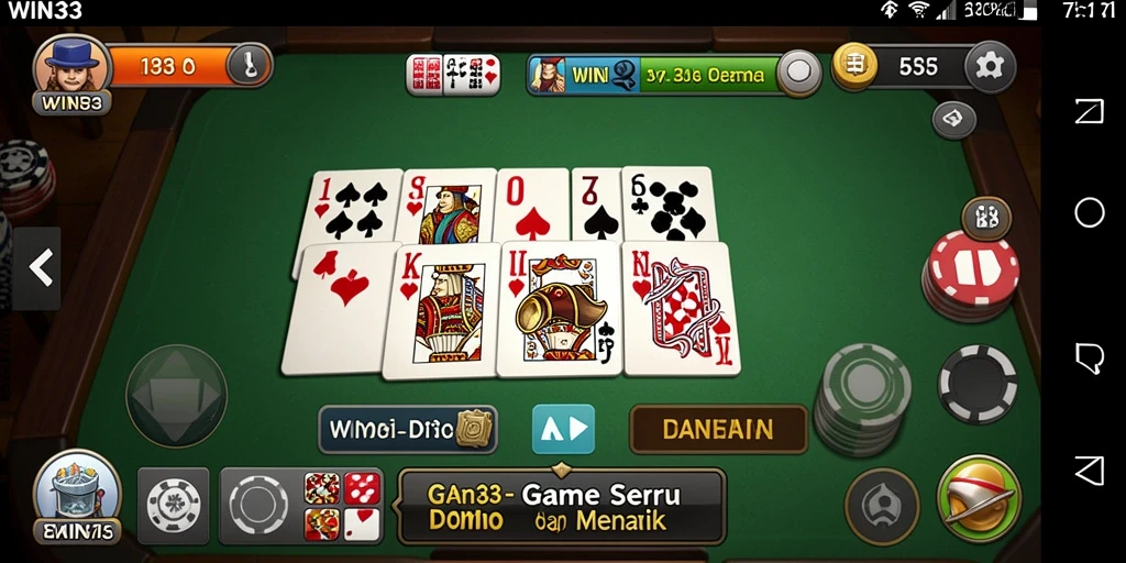 Tampilan menarik dari permainan domino di WIN33.