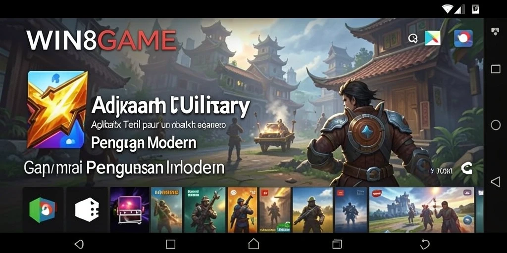 Screenshot utama WIN8GAME menampilkan antarmuka pengguna yang bersih dan informatif.